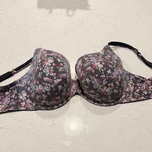 Cacique Floral Bra - Black and Pink - 40G